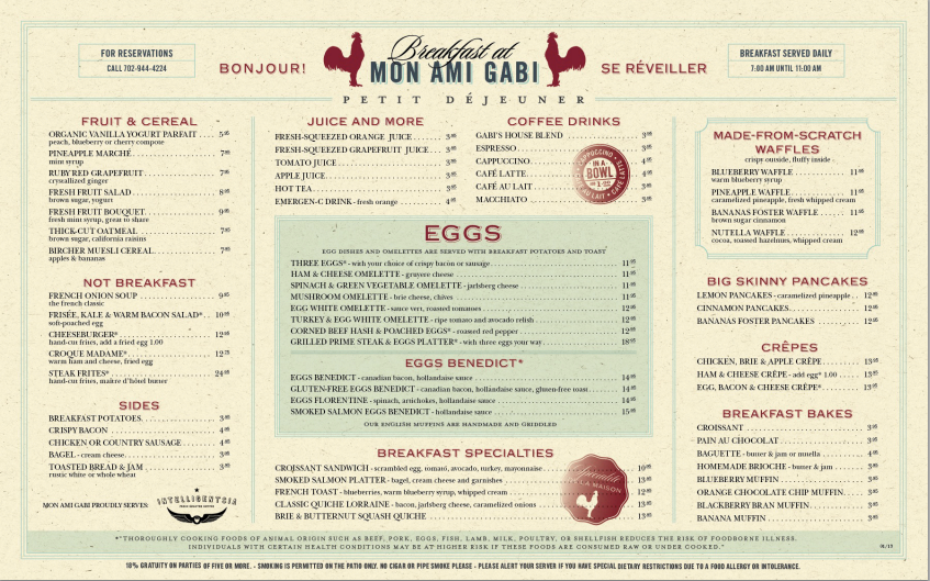 Mon ami menu best sale